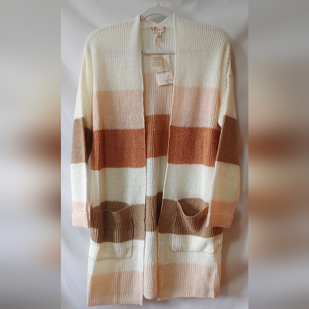 Hem and Thread Oversized Loose Knit Cardigan  Med  NWT